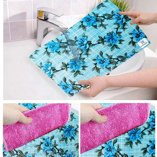Blue_3-Layer_PolyesterFridge_Top_Cover_&_Fridge_Handle_Cover_&_4_Pc._Fridge_Mat_Set_For_Home