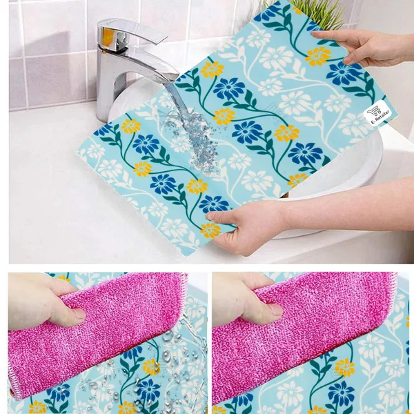 Blue_3-Layer_PolyesterFridge_Top_Cover_&_Fridge_Handle_Cover_&_4_Pc._Fridge_Mat_Set_For_Home