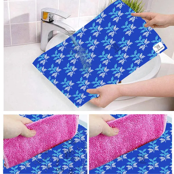 Blue_3-Layer_PolyesterFridge_Top_Cover_&_Fridge_Handle_Cover_&_6_Pc._Fridge_Mat_Set_For_Home
