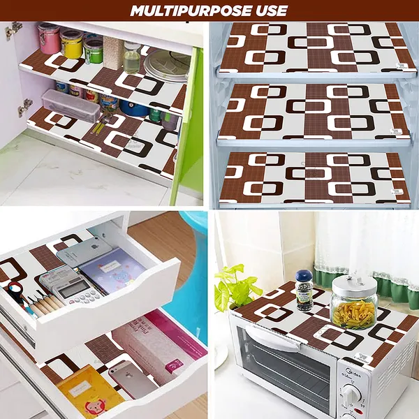 Brown_3-Layer_PolyesterFridge_Top_Cover_&_Fridge_Handle_Cover_&_6_Pc._Fridge_Mat_Set_For_Home