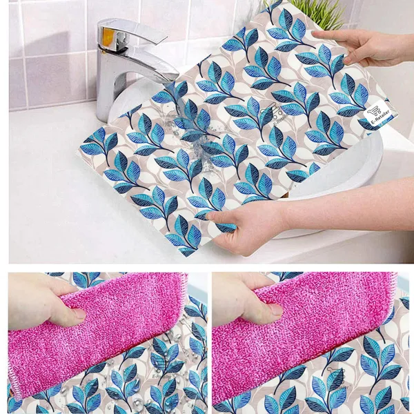 Blue_3-Layer_PolyesterFridge_Top_Cover_&_Fridge_Handle_Cover_&_6_Pc._Fridge_Mat_Set_For_Home