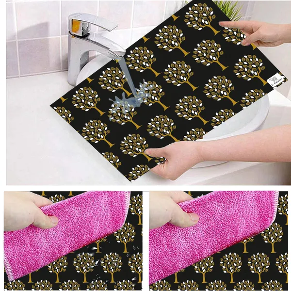 Brown_3-Layer_PolyesterFridge_Top_Cover_&_Fridge_Handle_Cover_&_6_Pc._Fridge_Mat_Set_For_Home