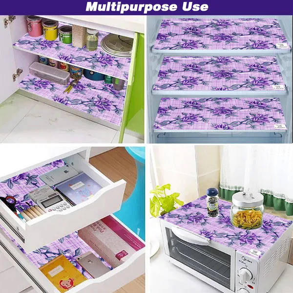 Purple_3-Layer_PolyesterFridge_Top_Cover_&_Fridge_Handle_Cover_&_6_Pc._Fridge_Mat_Set_For_Home