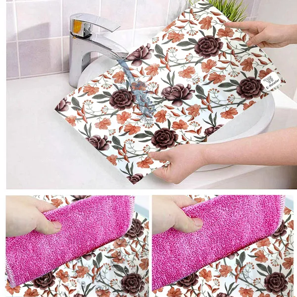 Brown_3-Layer_PolyesterFridge_Top_Cover_&_Fridge_Handle_Cover_&_6_Pc._Fridge_Mat_Set_For_Home