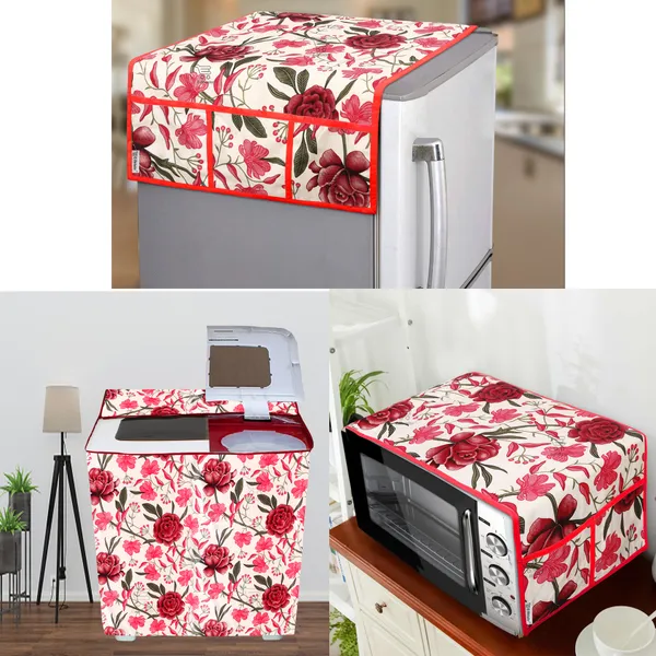 Red_Polyester_Fabric_Fridge_Top_Cover_For_Home