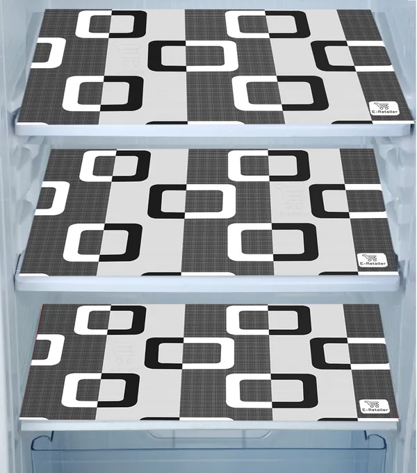 Black_3-Layer_PolyesterFridge_Top_Cover_&_Fridge_Handle_Cover_&_3_Pc._Fridge_Mat_Set_For_Home