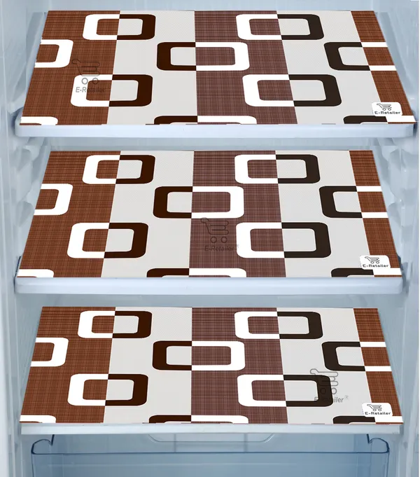 Brown_3-Layer_PolyesterFridge_Top_Cover_&_Fridge_Handle_Cover_&_3_Pc._Fridge_Mat_Set_For_Home