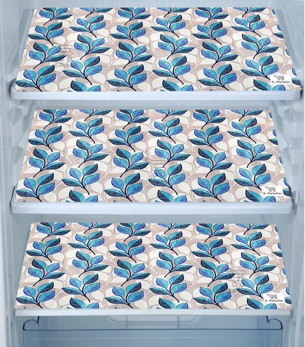 Blue_3-Layer_PolyesterFridge_Top_Cover_&_Fridge_Handle_Cover_&_3_Pc._Fridge_Mat_Set_For_Home