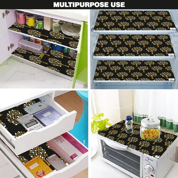 Brown_3-Layer_PolyesterFridge_Top_Cover_&_Fridge_Handle_Cover_&_3_Pc._Fridge_Mat_Set_For_Home
