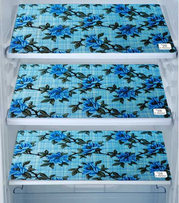 Blue_3-Layer_PolyesterFridge_Top_Cover_&_Fridge_Handle_Cover_&_3_Pc._Fridge_Mat_Set_For_Home