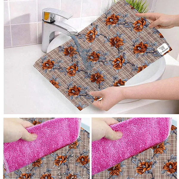 Brown_3-Layer_PolyesterFridge_Top_Cover_&_Fridge_Handle_Cover_&_3_Pc._Fridge_Mat_Set_For_Home