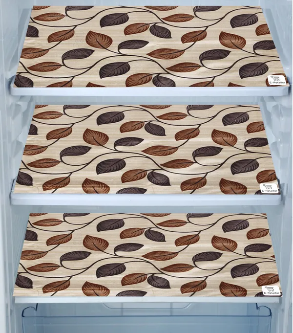 Brown_3-Layer_PolyesterFridge_Top_Cover_&_Fridge_Handle_Cover_&_3_Pc._Fridge_Mat_Set_For_Home