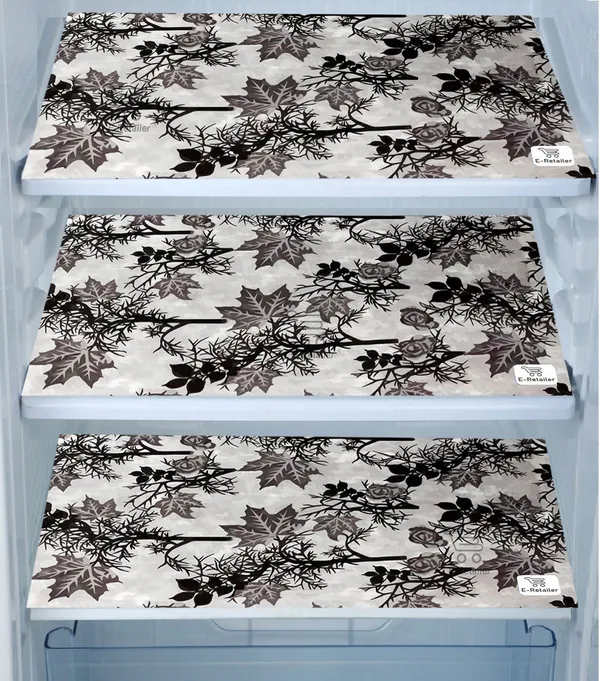 Black_3-Layer_PolyesterFridge_Top_Cover_&_Fridge_Handle_Cover_&_3_Pc._Fridge_Mat_Set_For_Home