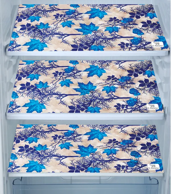 Blue_3-Layer_PolyesterFridge_Top_Cover_&_Fridge_Handle_Cover_&_3_Pc._Fridge_Mat_Set_For_Home
