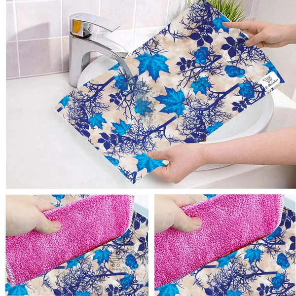 Blue_3-Layer_PolyesterFridge_Top_Cover_&_Fridge_Handle_Cover_&_3_Pc._Fridge_Mat_Set_For_Home