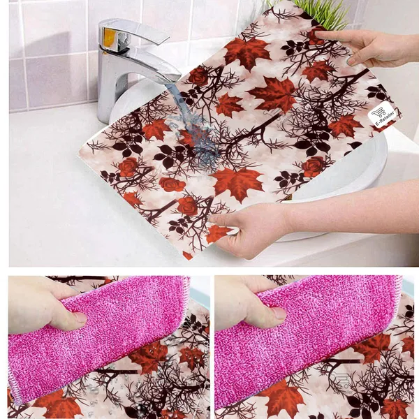 Brown_3-Layer_PolyesterFridge_Top_Cover_&_Fridge_Handle_Cover_&_3_Pc._Fridge_Mat_Set_For_Home