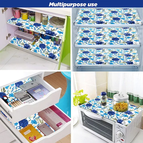 Blue_3-Layer_PolyesterFridge_Top_Cover_&_Fridge_Handle_Cover_&_3_Pc._Fridge_Mat_Set_For_Home
