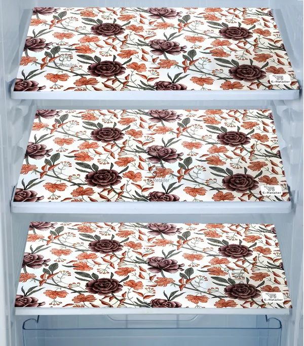 Brown_3-Layer_PolyesterFridge_Top_Cover_&_Fridge_Handle_Cover_&_3_Pc._Fridge_Mat_Set_For_Home