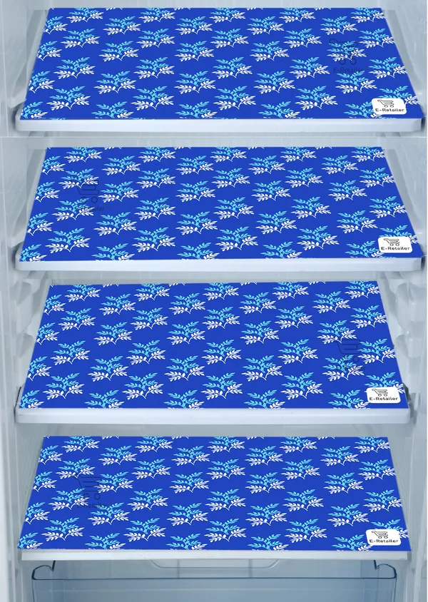 Blue_3-Layer_PolyesterFridge_Top_Cover_&_Fridge_Handle_Cover_&_4_Pc._Fridge_Mat_Set_For_Home