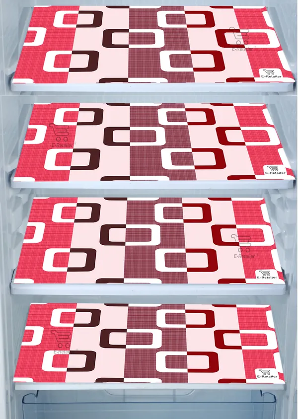 Purple_3-Layer_PolyesterFridge_Top_Cover_&_Fridge_Handle_Cover_&_4_Pc._Fridge_Mat_Set_For_Home