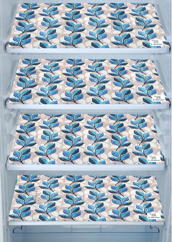 Blue_3-Layer_PolyesterFridge_Top_Cover_&_Fridge_Handle_Cover_&_4_Pc._Fridge_Mat_Set_For_Home