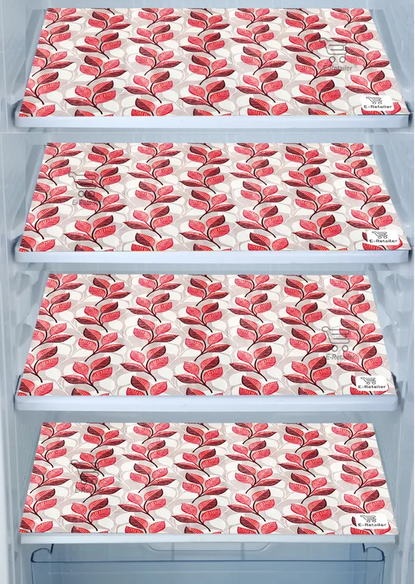 Pink_3-Layer_PolyesterFridge_Top_Cover_&_Fridge_Handle_Cover_&_4_Pc._Fridge_Mat_Set_For_Home