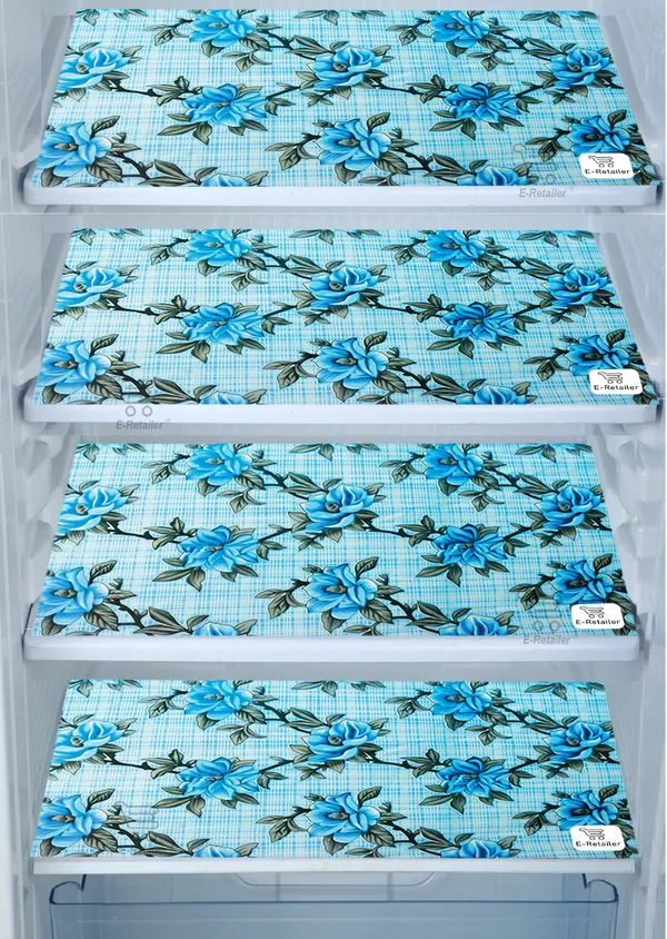 Blue_3-Layer_PolyesterFridge_Top_Cover_&_Fridge_Handle_Cover_&_4_Pc._Fridge_Mat_Set_For_Home