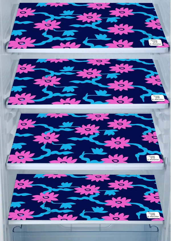 Blue_3-Layer_PolyesterFridge_Top_Cover_&_Fridge_Handle_Cover_&_4_Pc._Fridge_Mat_Set_For_Home