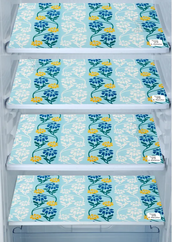 Blue_3-Layer_PolyesterFridge_Top_Cover_&_Fridge_Handle_Cover_&_4_Pc._Fridge_Mat_Set_For_Home
