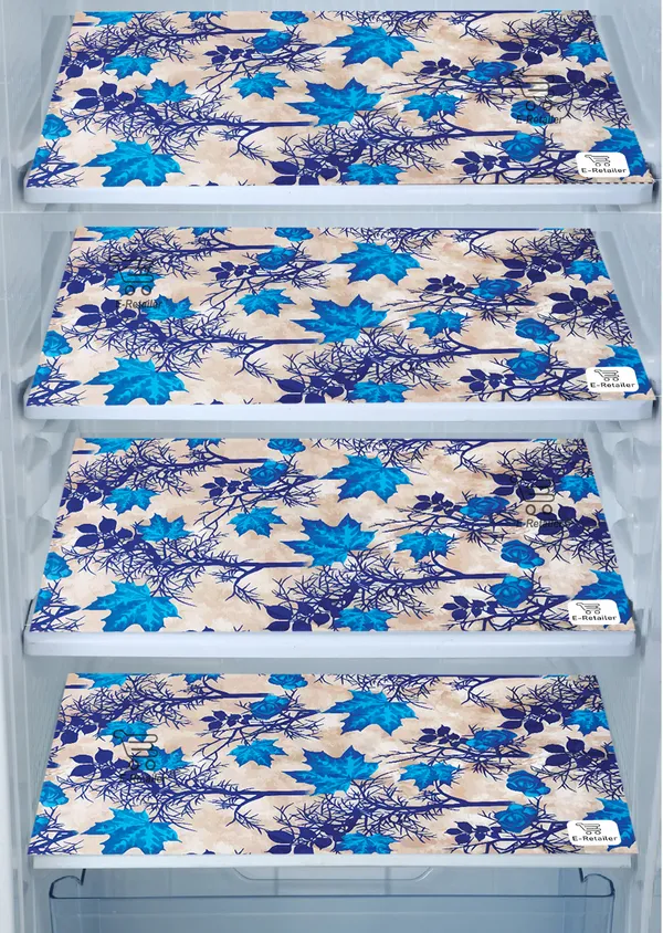 Blue_3-Layer_PolyesterFridge_Top_Cover_&_Fridge_Handle_Cover_&_4_Pc._Fridge_Mat_Set_For_Home