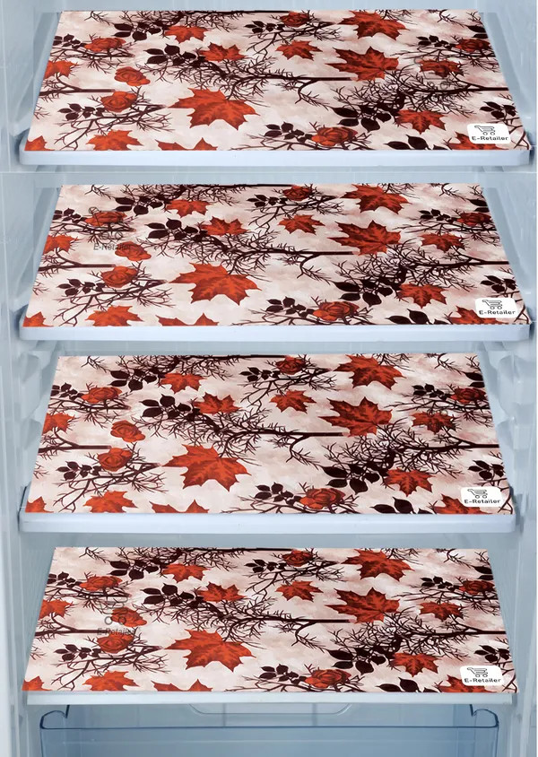 Brown_3-Layer_PolyesterFridge_Top_Cover_&_Fridge_Handle_Cover_&_4_Pc._Fridge_Mat_Set_For_Home