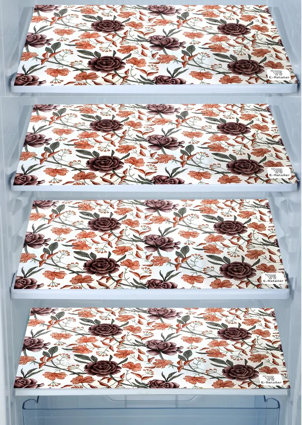 Brown_3-Layer_PolyesterFridge_Top_Cover_&_Fridge_Handle_Cover_&_4_Pc._Fridge_Mat_Set_For_Home