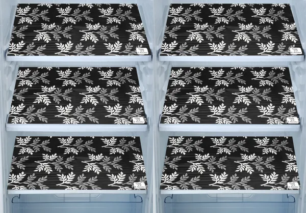 Black_3-Layer_PolyesterFridge_Top_Cover_&_Fridge_Handle_Cover_&_6_Pc._Fridge_Mat_Set_For_Home