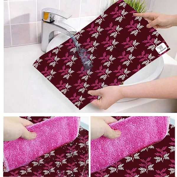 Purple_3-Layer_PolyesterFridge_Top_Cover_&_Fridge_Handle_Cover_&_6_Pc._Fridge_Mat_Set_For_Home