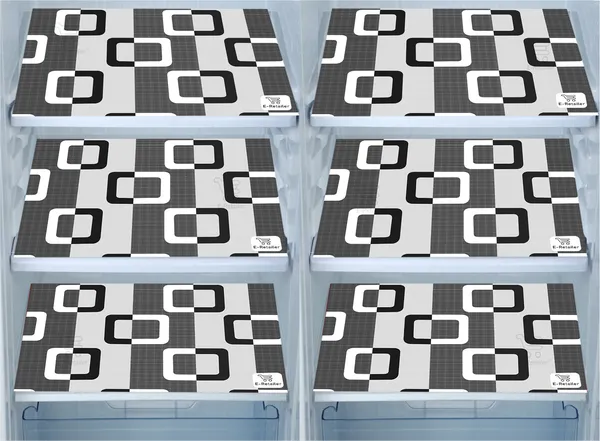 Black_3-Layer_PolyesterFridge_Top_Cover_&_Fridge_Handle_Cover_&_6_Pc._Fridge_Mat_Set_For_Home