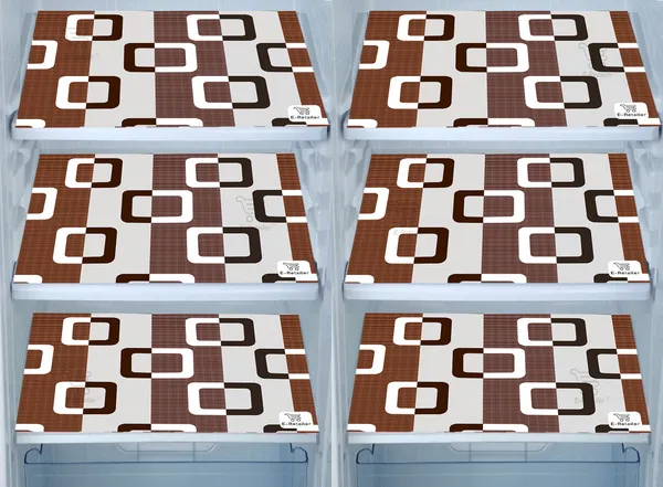 Brown_3-Layer_PolyesterFridge_Top_Cover_&_Fridge_Handle_Cover_&_6_Pc._Fridge_Mat_Set_For_Home