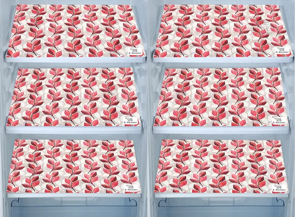 Pink_3-Layer_PolyesterFridge_Top_Cover_&_Fridge_Handle_Cover_&_6_Pc._Fridge_Mat_Set_For_Home