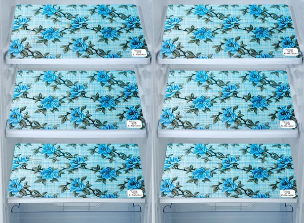 Blue_3-Layer_PolyesterFridge_Top_Cover_&_Fridge_Handle_Cover_&_6_Pc._Fridge_Mat_Set_For_Home