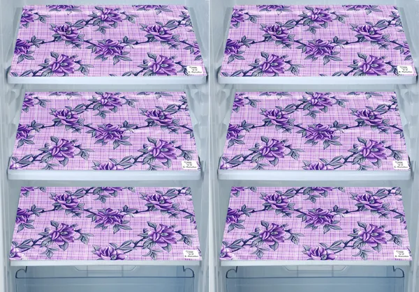 Purple_3-Layer_PolyesterFridge_Top_Cover_&_Fridge_Handle_Cover_&_6_Pc._Fridge_Mat_Set_For_Home