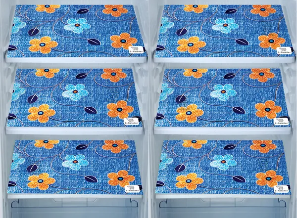 Blue_3-Layer_PolyesterFridge_Top_Cover_&_Fridge_Handle_Cover_&_6_Pc._Fridge_Mat_Set_For_Home