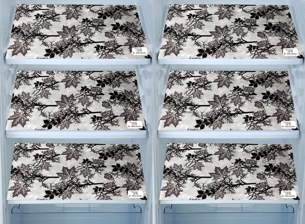 Black_3-Layer_PolyesterFridge_Top_Cover_&_Fridge_Handle_Cover_&_6_Pc._Fridge_Mat_Set_For_Home
