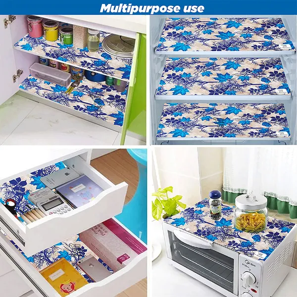 Blue_3-Layer_PolyesterFridge_Top_Cover_&_Fridge_Handle_Cover_&_6_Pc._Fridge_Mat_Set_For_Home