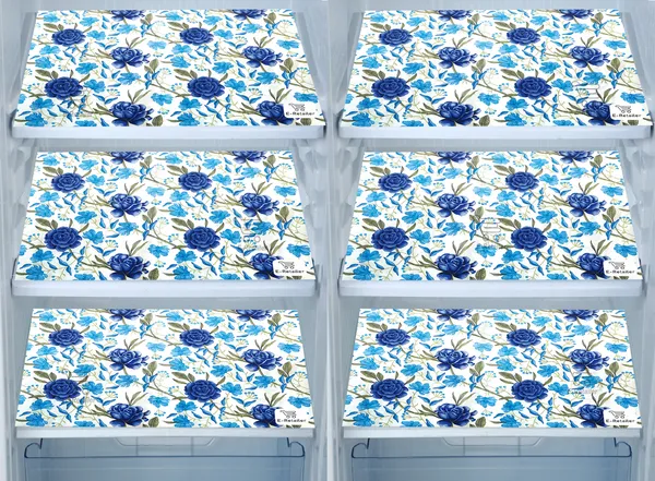 Blue_3-Layer_PolyesterFridge_Top_Cover_&_Fridge_Handle_Cover_&_6_Pc._Fridge_Mat_Set_For_Home