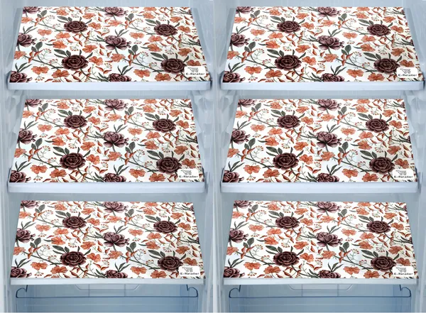 Brown_3-Layer_PolyesterFridge_Top_Cover_&_Fridge_Handle_Cover_&_6_Pc._Fridge_Mat_Set_For_Home