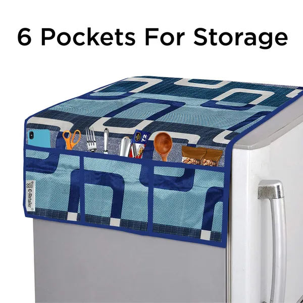 Blue_3-Layer_PolyesterWith_Premium_Pvc_Fridge_Top_Cover_With_3_Pc._Fridge_Mats_For_Home