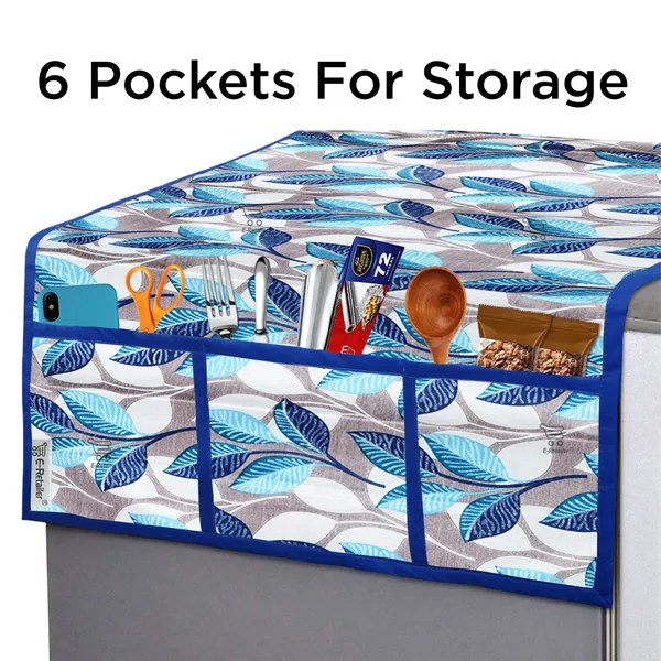 Blue_3-Layer_PolyesterWith_Premium_Pvc_Fridge_Top_Cover_With_3_Pc._Fridge_Mats_For_Home