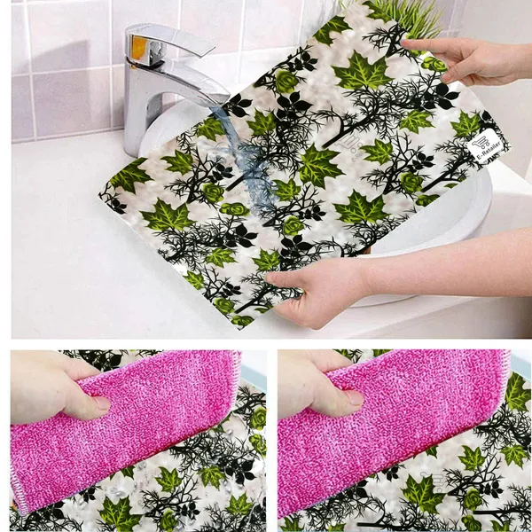 Green_3-Layer_PolyesterWith_Premium_Pvc_Fridge_Top_Cover_With_3_Pc._Fridge_Mats_For_Home