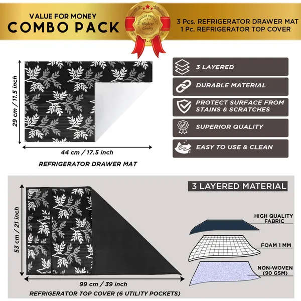 Black_Polyester_Fabric_Fridge_Top_Cover_Combo_Set_For_Home