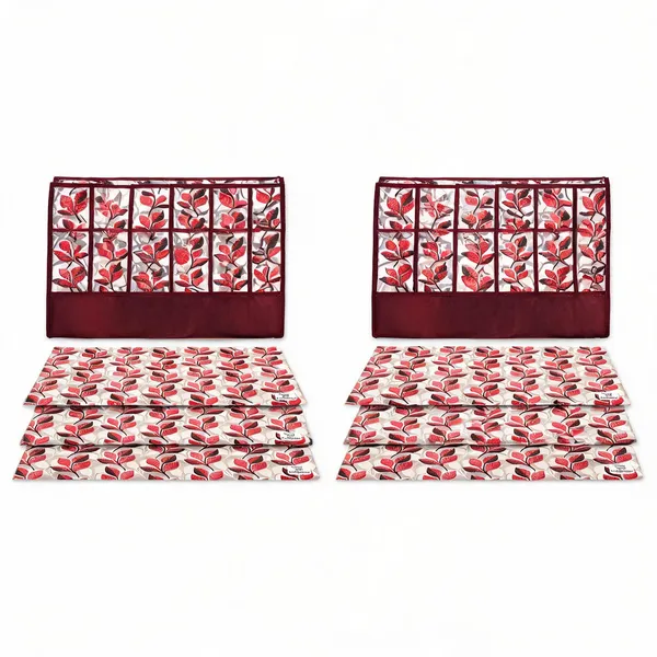 Multicolor_Polyester_Fabric_Fridge_Top_Cover_Combo_Set_For_Home