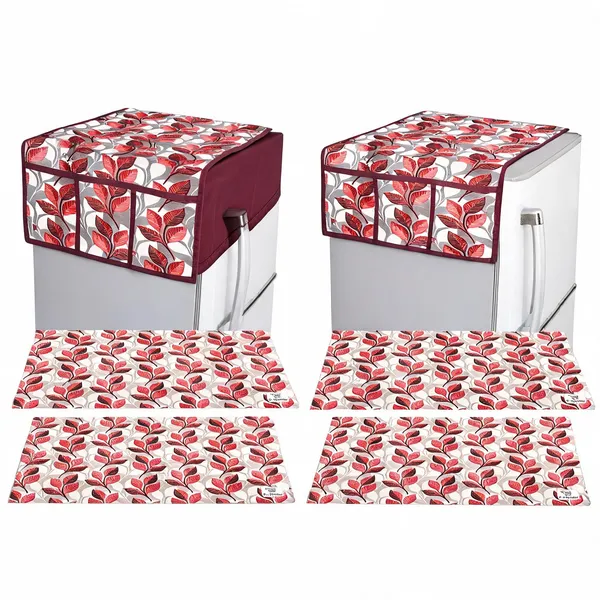 Multicolor_Polyester_Fabric_Fridge_Top_Cover_Combo_Set_For_Home